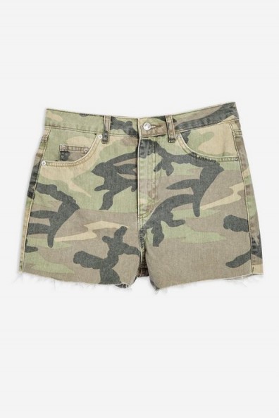 Topshop Camouflage Mom Shorts | camo denim
