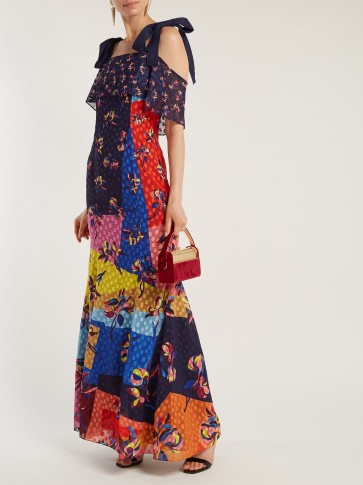 MARY KATRANTZOU floral colourblock maxi dress ~ love this!