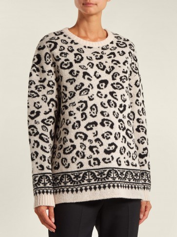 ALTUZARRA Casablanca leopard-jacquard sweater ~ knitted animal patterns