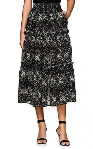 CO Floral Wool Gauze Midi-Skirt / feminine tiers - flipped