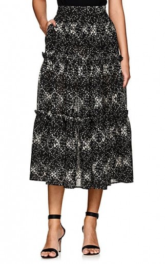 CO Floral Wool Gauze Midi-Skirt / feminine tiers