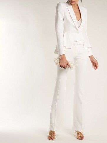 ALEXANDER MCQUEEN Ivory Crepe trousers ~ tailored pant suit