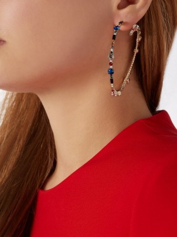 VALENTINO Crystal hoop spiral earrings - flipped