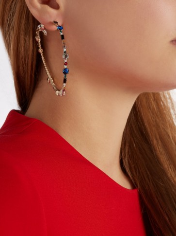 VALENTINO Crystal hoop spiral earrings