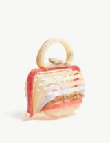 CULT GAIA Lilleth collapsible acrylic clutch in sand ~ multi-coloured handbags
