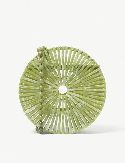 CULT GAIA Luna jade-green pearlescent acrylic crossbody bag - flipped