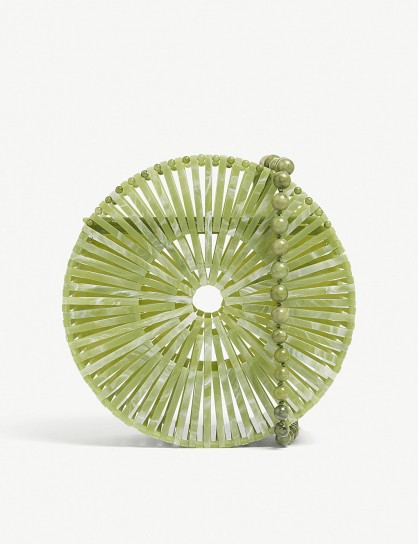 CULT GAIA Luna jade-green pearlescent acrylic crossbody bag