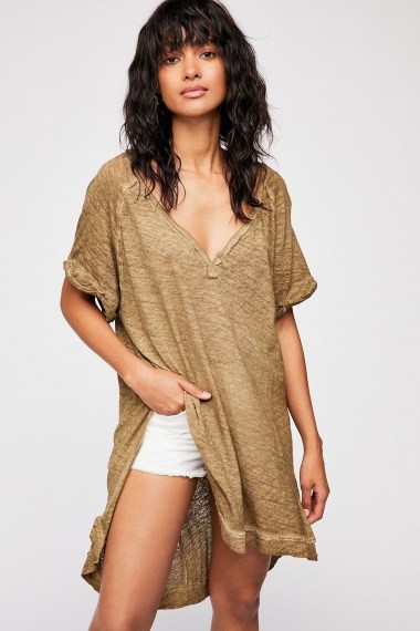 We The Free Diego Tee in Taupe | oversized slouchy tops - flipped