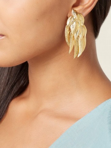 AURÉLIE BIDERMANN Elvira gold-plated clip earrings ~ chic statement jewellery - flipped