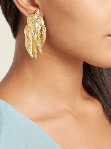 AURÉLIE BIDERMANN Elvira gold-plated clip earrings ~ chic statement jewellery