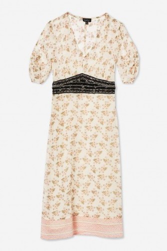 Topshop Embellished Waist Midi Dress | floral summer frocks - flipped