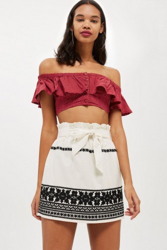 Topshop Embroidered Paper Bag Skirt | bohemian style
