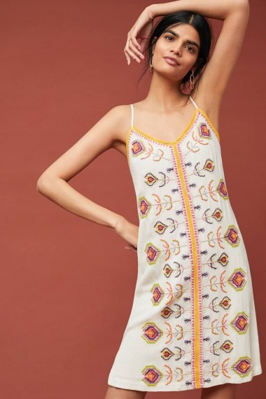 Akemi + Kin Embroidered Slip Dress ~ strappy floral sundress ~ vacation style - flipped