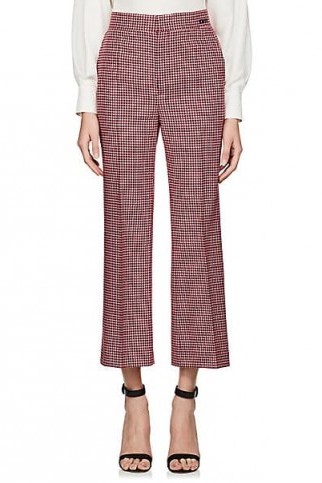 FENDI Checked Wool Crop Trousers ~ red check print pants - flipped