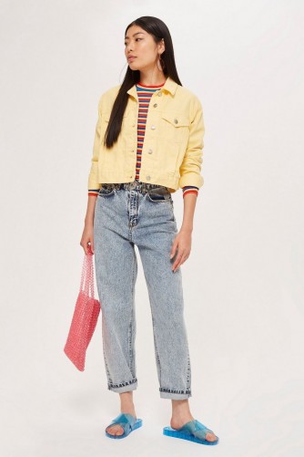 Topshop Fitted Yellow Denim Jacket