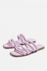 Topshop Flat Tubular Lilac Sandals | leather flats