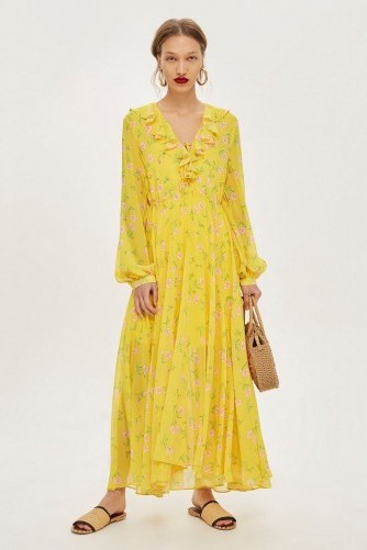 Topshop Yellow Floral Maxi Dress - flipped
