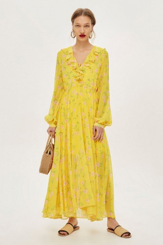 Topshop Yellow Floral Maxi Dress