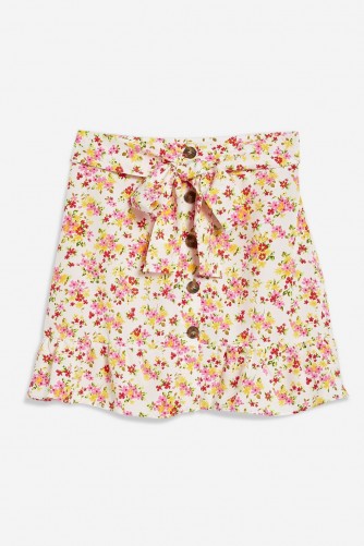 Topshop Floral Tie Button Skirt | cute summer mini