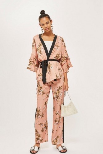 TOPSHOP Frill Sleeve Kimono and Wide Leg Trousers Set – summer outfits – oriental style fashion - flipped