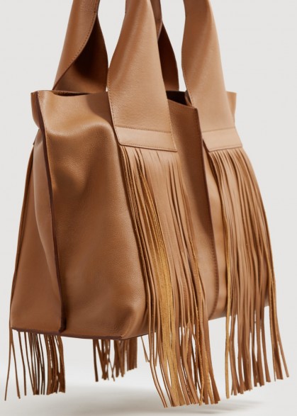 MANGO Fringe leather bag | boho accessory
