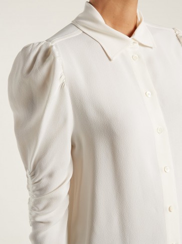 SEE BY CHLOÉ White Gather detailed shirt ~ ruched sleeves