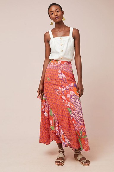 Maeve – Ginza Ruffled Maxi Skirt at Anthropologie | summer fashion - flipped