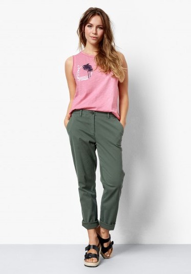 hush Girlfriend Chinos – washed green ~ casual trousers - flipped