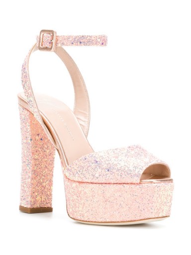 GIUSEPPE ZANOTTI DESIGN Betty sandals in Rosa – pink glitter platforms