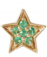 ANDREA FOHRMAN Gold Emerald Mini Star Stud Earring / tiny green stone jewellery