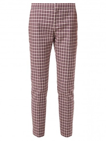 BURBERRY Hanover checked cotton-blend cropped trousers - flipped