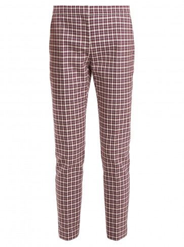 BURBERRY Hanover checked cotton-blend cropped trousers