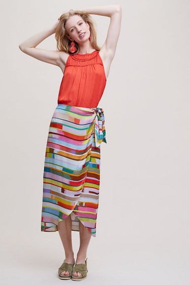 Bl-nk Harnie Striped Wrap Skirt ~ multicoloured fabrics