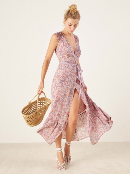Reformation Haven Dress Carol | floral ankle length summer frock | wrap design