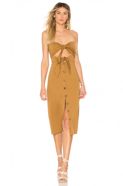 House of Harlow 1960 X REVOLVE COLETTE DRESS Toffee | strapless bandeau style | summer look