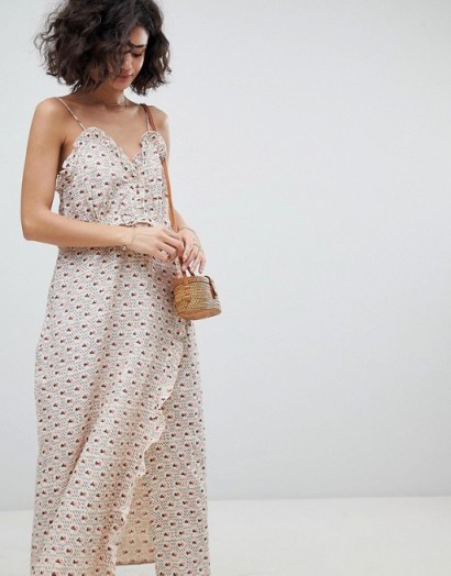 Intropia Printed Midi Slip Dress | wrap style cami frock
