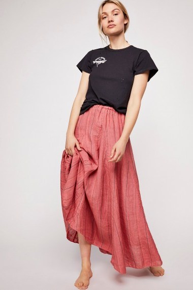 CP Shades Latter to Love Skirt in Coral | long floaty boho skirts - flipped