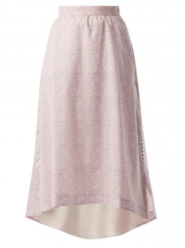 LOEWE Liberty-print cotton-poplin skirt / pink floral printed skirts - flipped