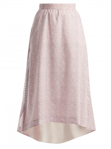 LOEWE Liberty-print cotton-poplin skirt / pink floral printed skirts