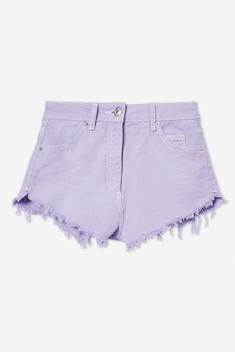 Topshop Lilac Denim Shorts - flipped