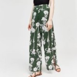 WAREHOUSE LILY PRINT TROUSER GREEN PRINT / floral summer pants