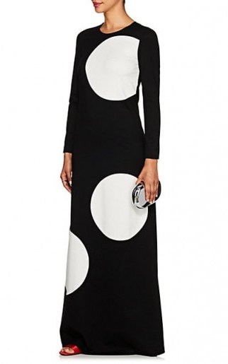 LISA PERRY Polka Dot Ponte Gown ~ long monochrome event wear - flipped