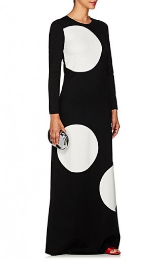 LISA PERRY Polka Dot Ponte Gown ~ long monochrome event wear