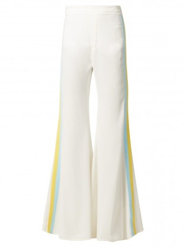 ELLERY Love Affair striped crepe trousers ~ chic ivory extreme flares - flipped
