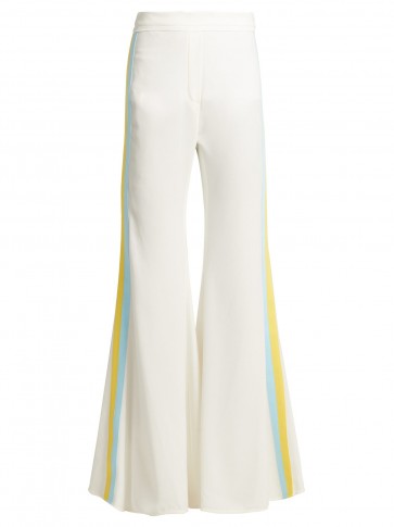 ELLERY Love Affair striped crepe trousers ~ chic ivory extreme flares