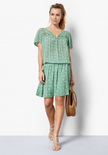 hush Marissa Lace Dress – Mini Floral Granite Green ~ summer dresses ~ everyday style - flipped