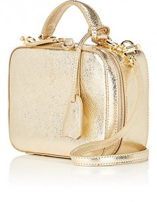 MARK CROSS Laura Baby Leather Camera Bag ~ metallic-gold ~ mini accessory - flipped