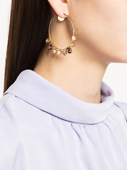 MELISSA KANDIYOTTI Maharadja earring ~ coloured crystal hoops - flipped