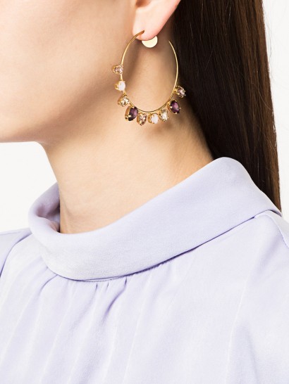 MELISSA KANDIYOTTI Maharadja earring ~ coloured crystal hoops