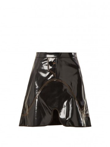 ELLERY Milky-Way PVC mini skirt ~ shiny black a-line skirts - flipped